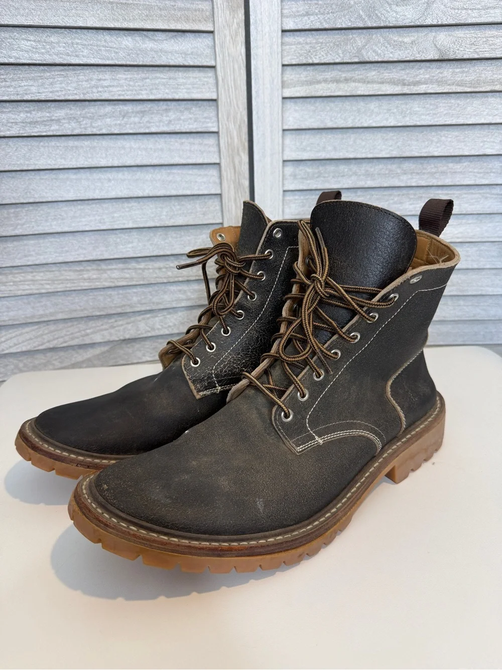 Thursday Boot Company Hero Men’s 12.5 Leather Lug Sole Lace Up Boots